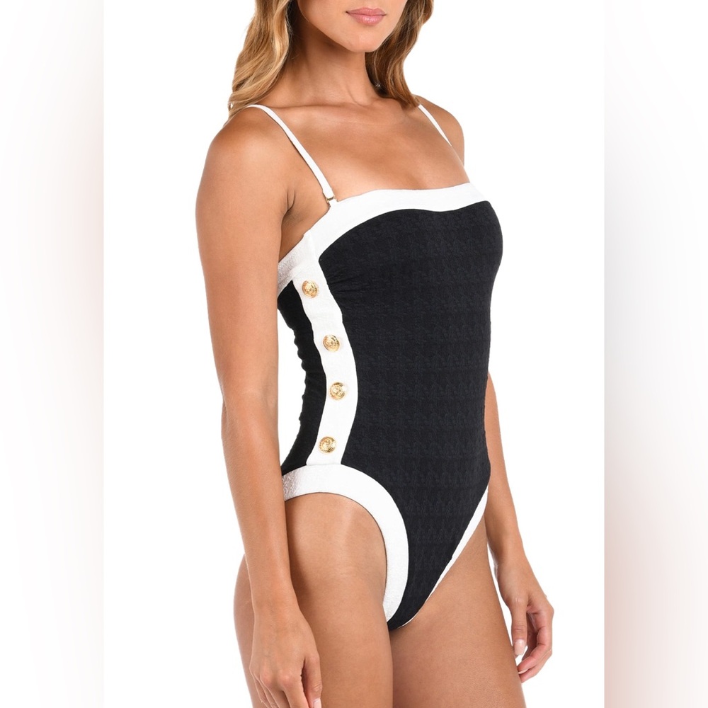 L'AGENCE Tory Colorblock One-Piece Swimsuit Removable Straps L NWT